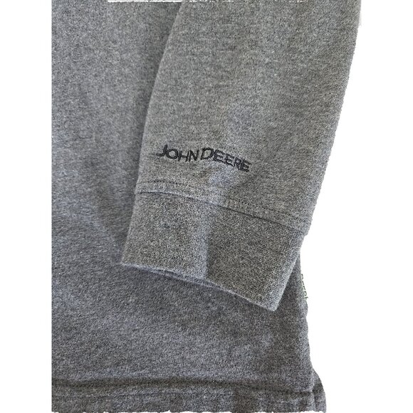 John Deere Charcoal Grey Long Sleeve Crewneck Tee Embroidered Tractor L - Picture 5 of 16